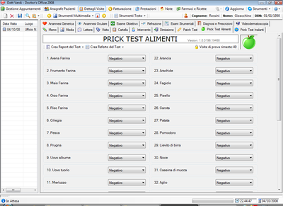 cartella medica personalizzata - Prick Test 1